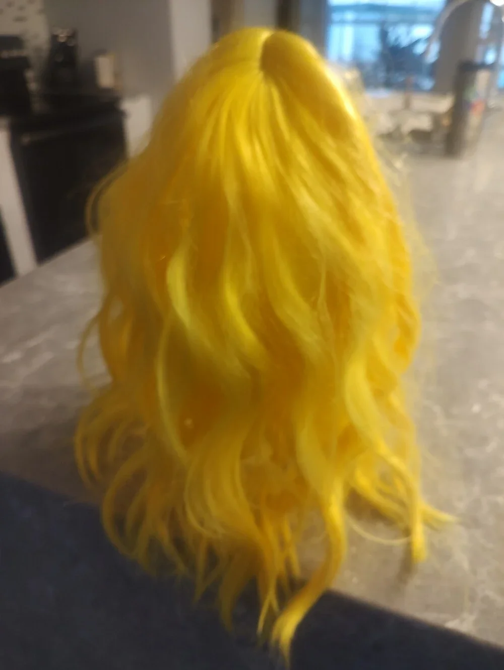 Yellow Wig New with head netting